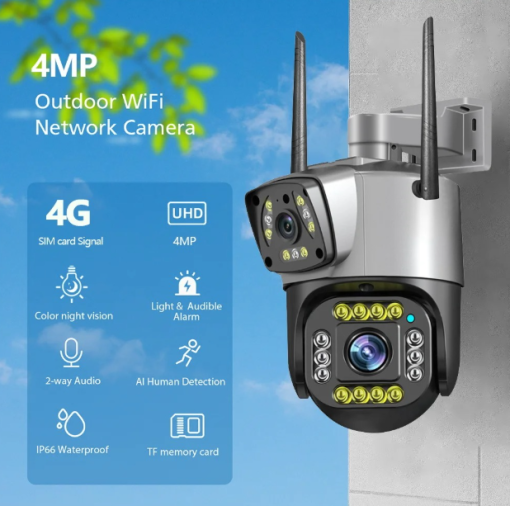 4g sim supported 2 lens indoor ptz camera - Image 4